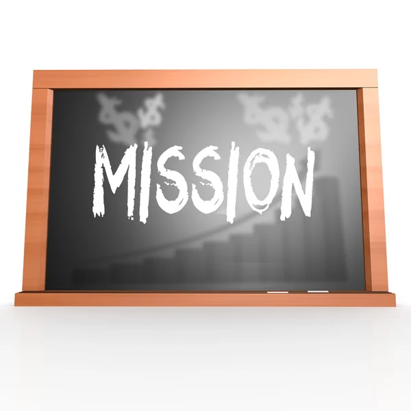 Black board with mission word — Stock Photo, Image