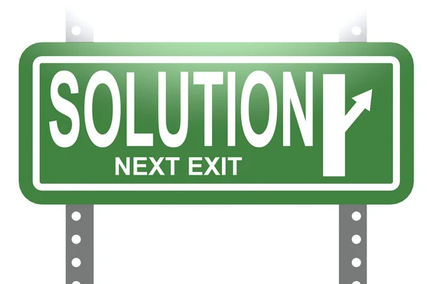 Solution green sign board isolated — Stock Photo, Image