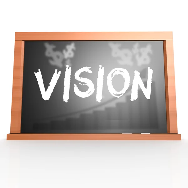 Svarta tavlan med vision word — Stockfoto