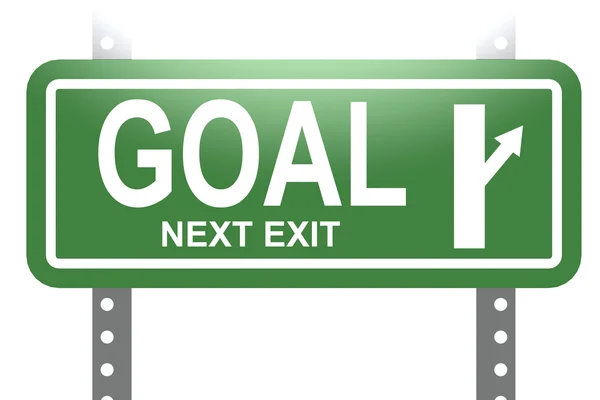 Goal green sign board isolated — Stock Photo, Image