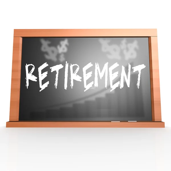 Black board with retirement word — Stock Photo, Image