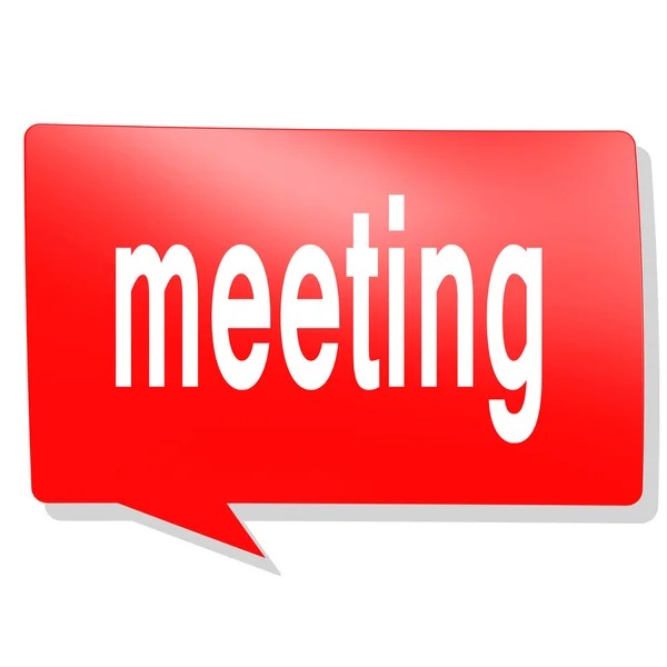 Meeting word on red speech bubble — Stock Photo, Image