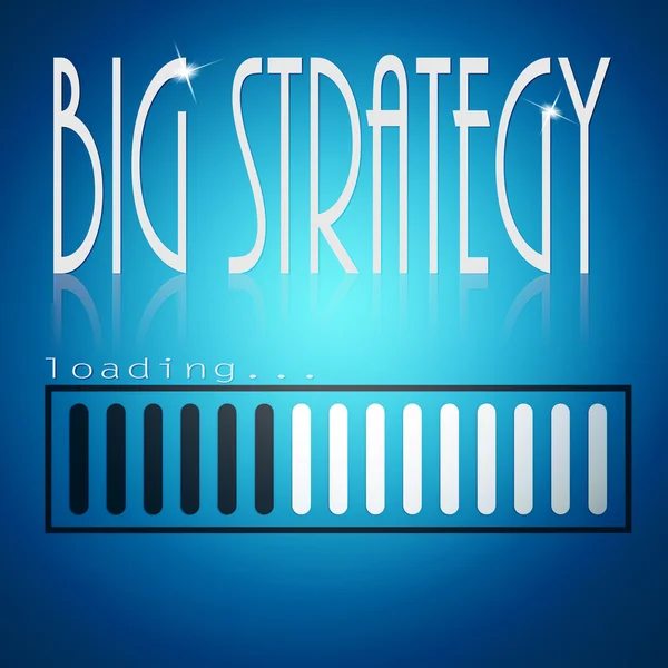 Blue loading bar with big strategy word — Stock Photo, Image