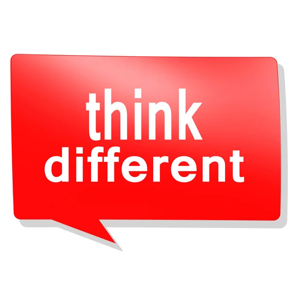Think different word on red speech bubble — Stock Photo, Image