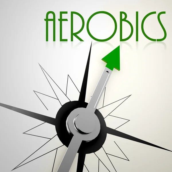 Aerobics on green compass — Stock Photo, Image