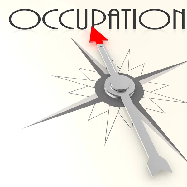 Compass with occupation word — Stock Photo, Image