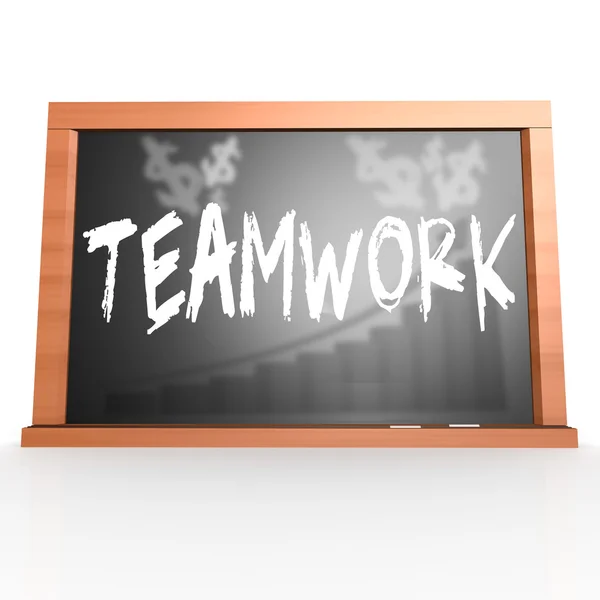 Black board with teamwork word — Stock Photo, Image