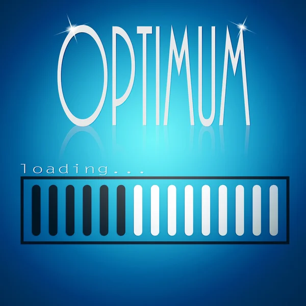 Blue loading bar with optimum word — Stock Photo, Image