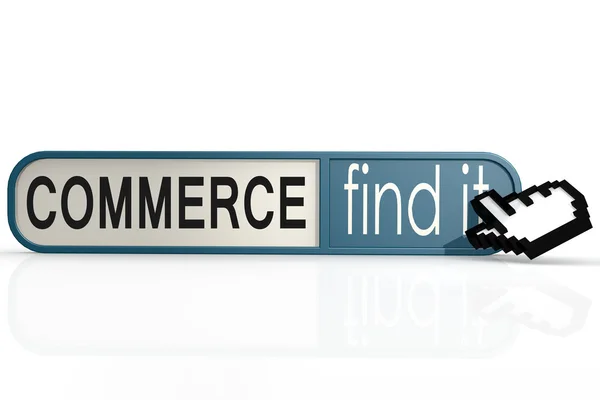 Commerce word on the blue find it banner — Stock fotografie