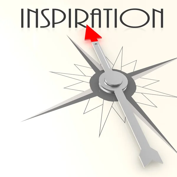 Compass with inspiration word — Stockfoto