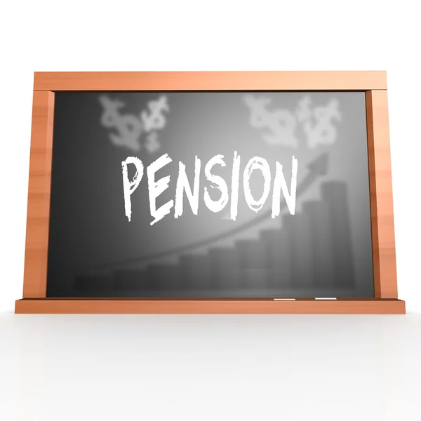 Black board with pension word — Stock Photo, Image