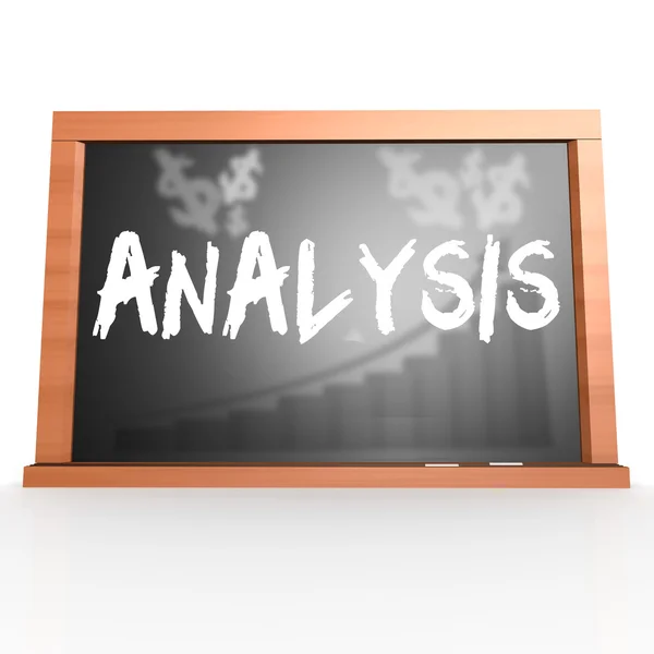 Black board with analysis word — Stock Photo, Image