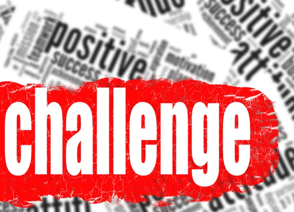 Szó felhő challenge üzleti siker koncepciója — Stock Fotó