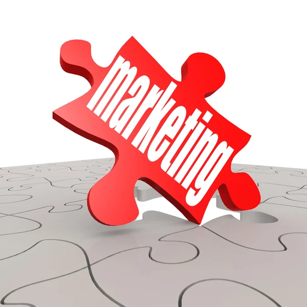 Marketing word with puzzle background — Stock Photo, Image