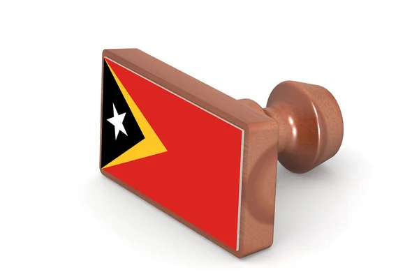 Wooden stamp with East Timor flag — Zdjęcie stockowe