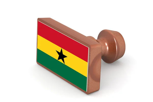 Wooden stamp with Ghana flag — Stock Photo, Image
