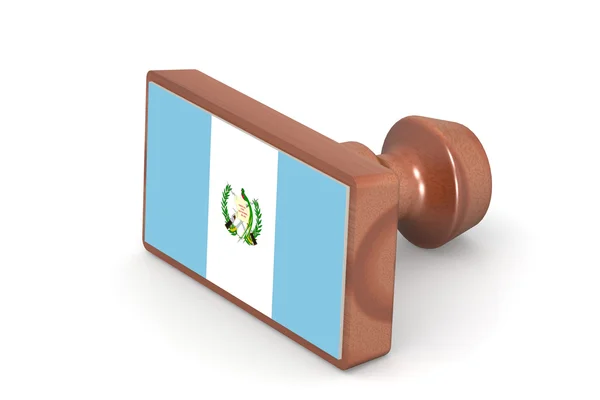 Timbro in legno con bandiera Guatemala — Foto Stock