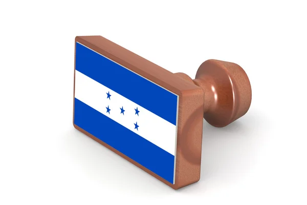 Wooden stamp with Honduras flag — 스톡 사진