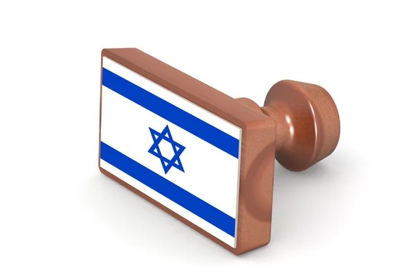 Wooden stamp with Israel flag — 스톡 사진