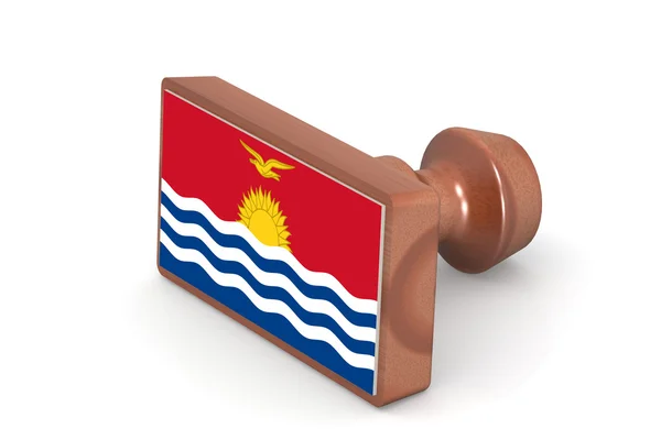 Wooden stamp with Kiribati flag — Stock Photo, Image