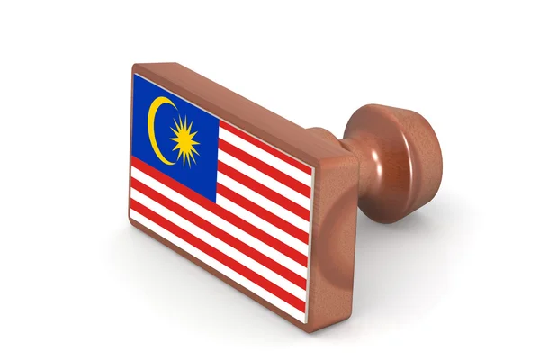 Wooden stamp with Malaysia flag — Stock Photo, Image