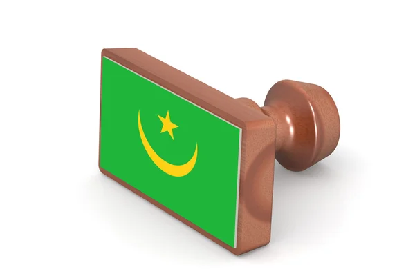 Wooden stamp with Mauritania flag — Φωτογραφία Αρχείου