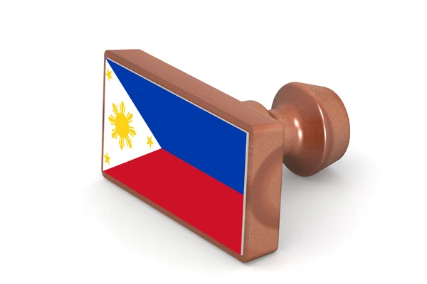 Wooden stamp with Philippines flag — Stockfoto