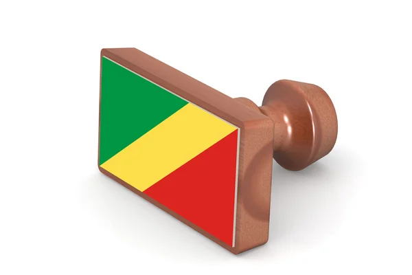 Wooden stamp with Republic of the Congo flag — Stock Photo, Image