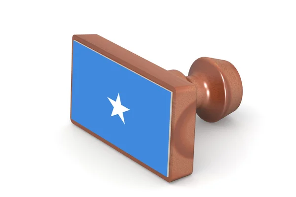 Wooden stamp with Somalia flag — ストック写真