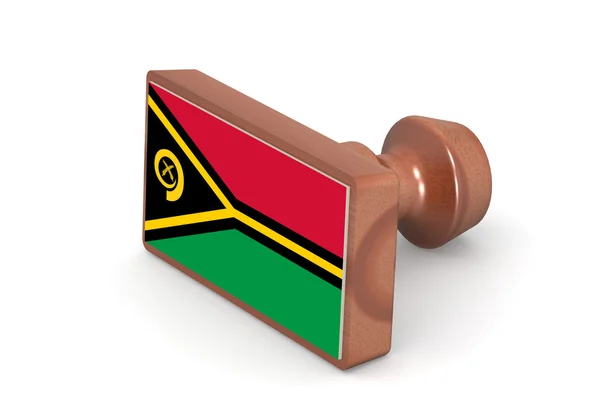Stempel drewniany flaga Vanuatu — Zdjęcie stockowe