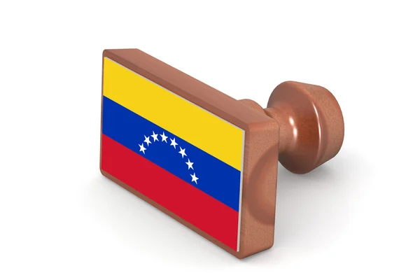 Holzmarke mit venezuela Flagge — Stockfoto