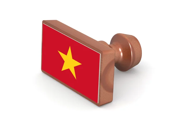 Wooden stamp with Vietnam flag — Stock Photo, Image