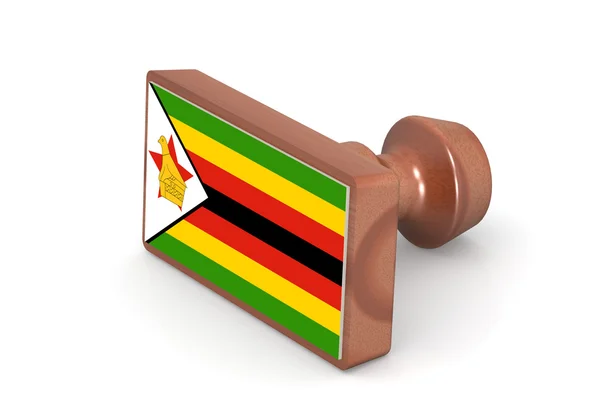 Wooden stamp with Zimbabwe flag — Stock Photo, Image