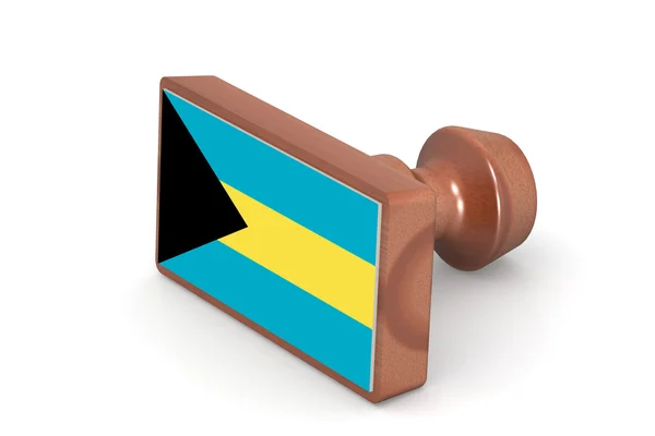 Leere Holzmarke mit Bahamas-Flagge — Stockfoto