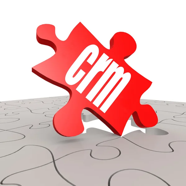 CRM palavra com fundo de quebra-cabeça — Fotografia de Stock