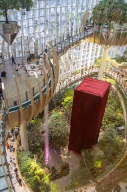 Chongqing, China- 9 Kasım 2025: Yüzük Alışveriş Parkı içinde Botanik Bahçesi, Chongqing Ring Mall olarak da bilinir. Ring çığır açan bir ekolojik perakende satış noktası. 