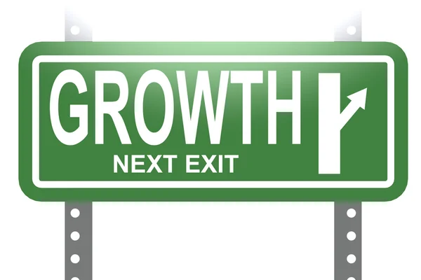 Growth green sign board isolated — Stock Photo, Image