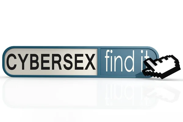 Cybersex word on the blue find it banner — Stok fotoğraf