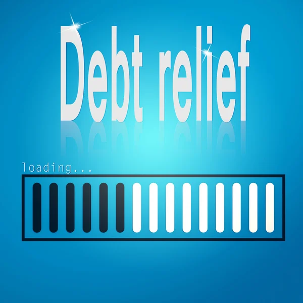 Debt relief blue loading bar — Stok fotoğraf