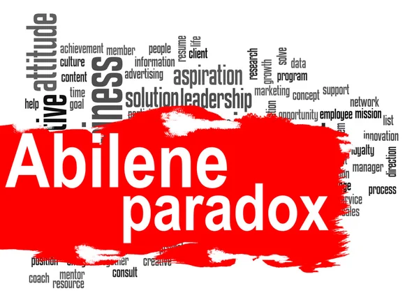 Abilene Paradox word cloud with red banner — Stock Photo, Image