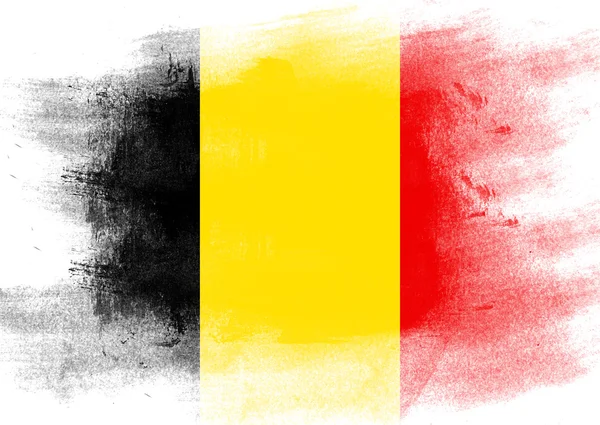 Vlag van België geschilderd met borstel — Stockfoto