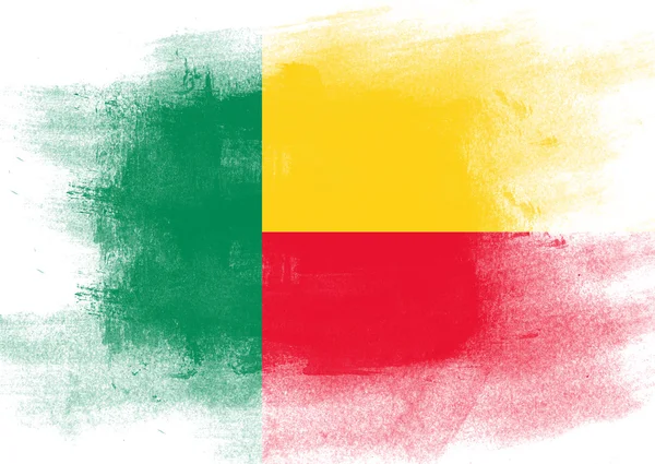 Benin zászlaja festett, ecset — Stock Fotó