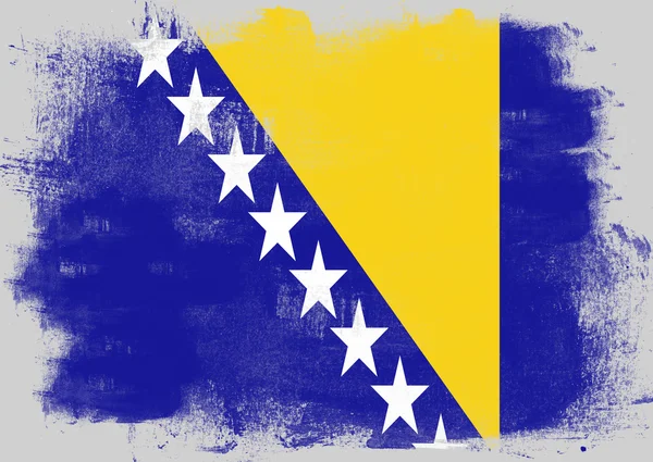 보스니아 헤르체고비나의 국기 브러시로 그린 — 스톡 사진