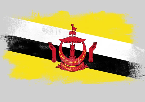 Flag of Brunei painted with brush — Stock Photo, Image