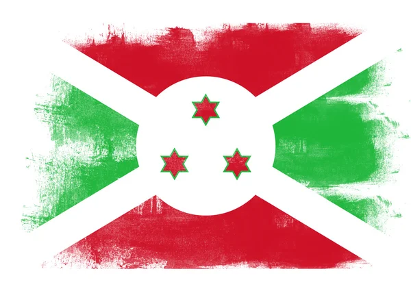 Bandera de Burundi pintada con pincel —  Fotos de Stock