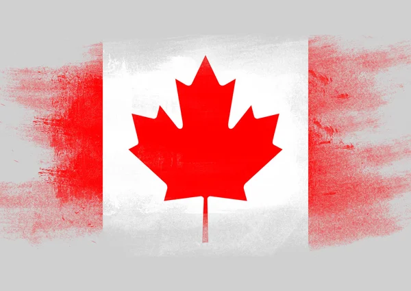 Bandiera del Canada dipinta con pennello — Foto Stock
