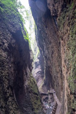 Longshuixia Stitched Scenic Spot ya da Longshui Fissure Gorge Wulong, Çin 'de bulunuyor. Nefes kesici manzaralar. Özellikleri arasında derin, sarp geçitler, el değmemiş bitki örtüsü ve çağlayan su bulunur.