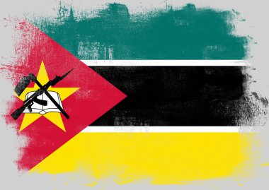 Mozambik bayrağı fırça ile boyalı