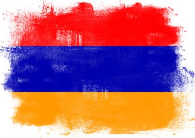 Ermenistan bayrağı fırça ile boyalı