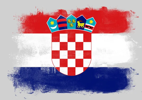 Bandera de Croacia pintada con pincel —  Fotos de Stock